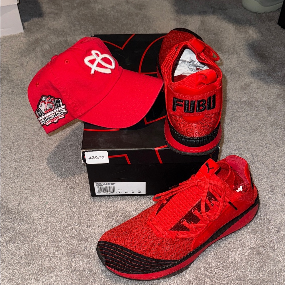 Puma x FUBU - Red & Black shoes (FUBU hat included!) - Men’s 12 (Hat OS)